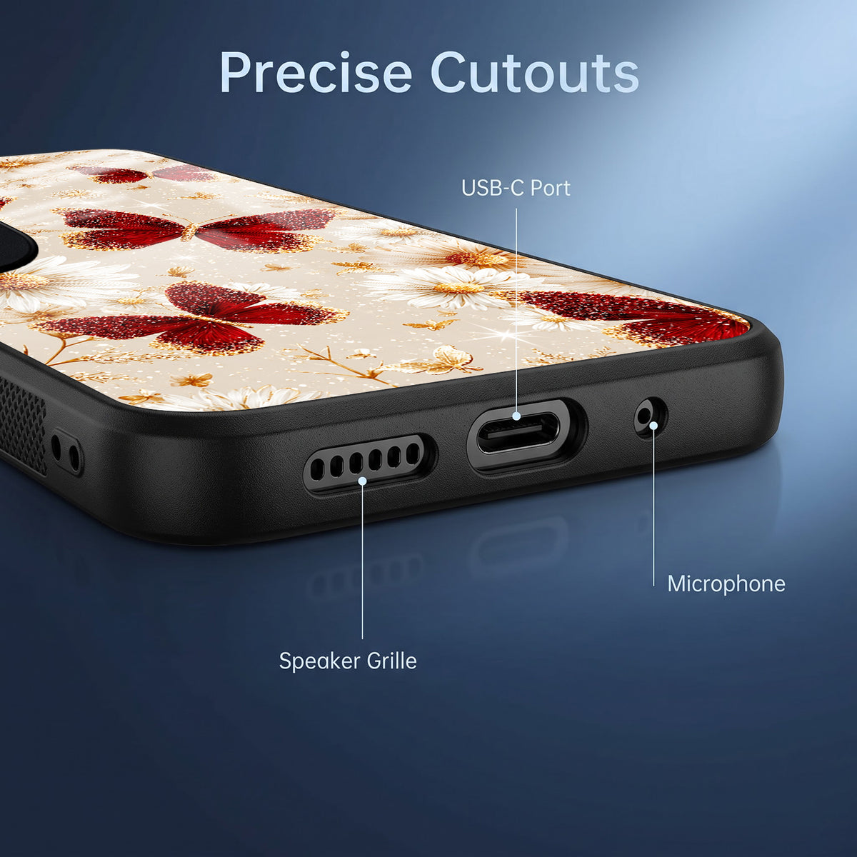 Vivo V40 Pro 5G Butterfly Floral Acrylic Glass Back Case