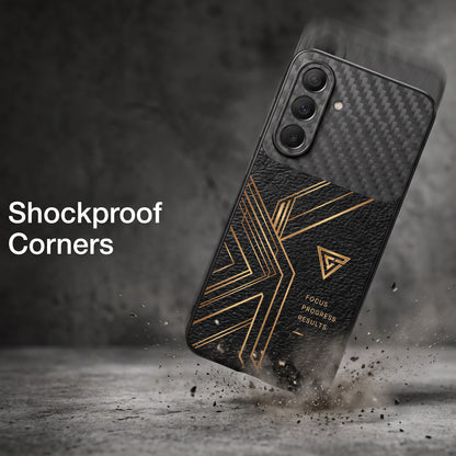 Samsung Galaxy A37 5G Geometric Luxury Carbon Fiber Leather Hybrid Back Case