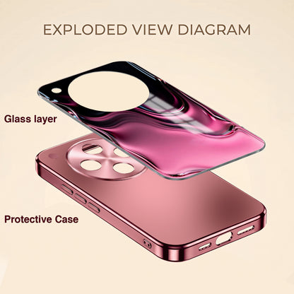 Oppo Find X8 5G Liquid Wave Pink Electroplated Glass Phone Back Case