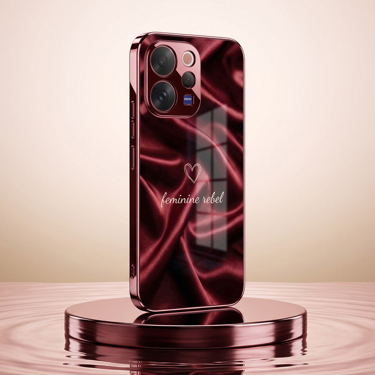 Vivo V70 5G Feminine Rebel Burgundy Electroplated Glass Back Case