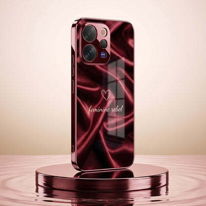 Vivo V70 5G Feminine Rebel Burgundy Electroplated Glass Back Case
