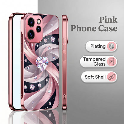 Oppo Reno 15 Pro 5G Diamond Glam Pink Electroplated Glass Phone Back Case