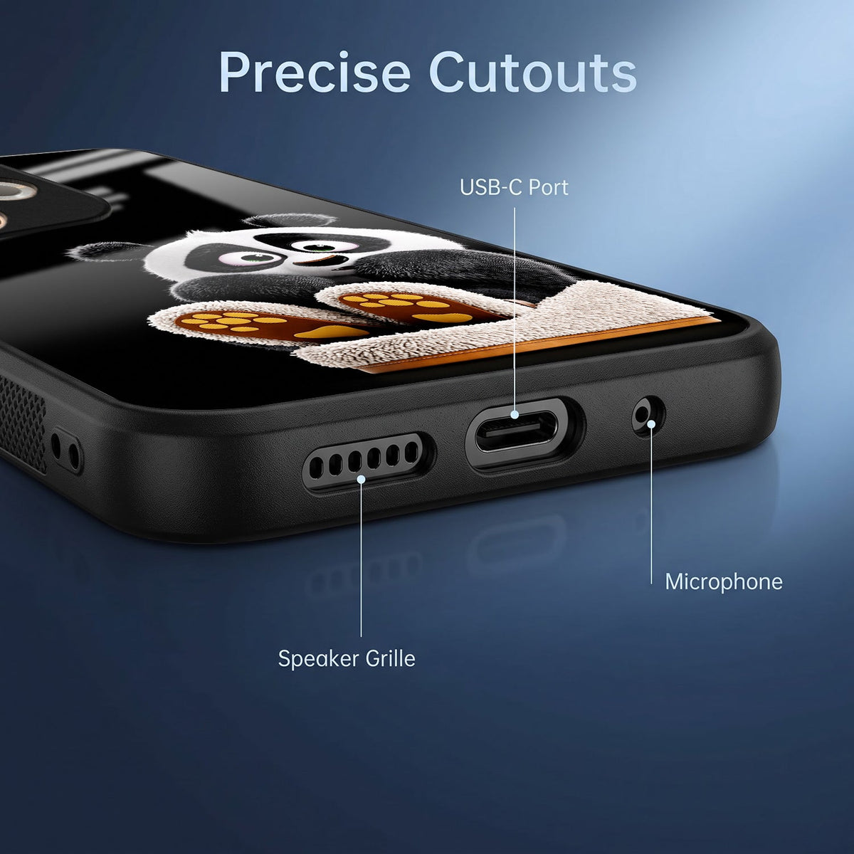 Oppo A5 Pro 5G Cute Panda Acrylic Glass Back Case