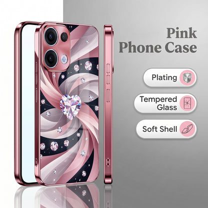 Oppo Reno 13 5G Diamond Glam Pink Electroplated Glass Phone Back Case