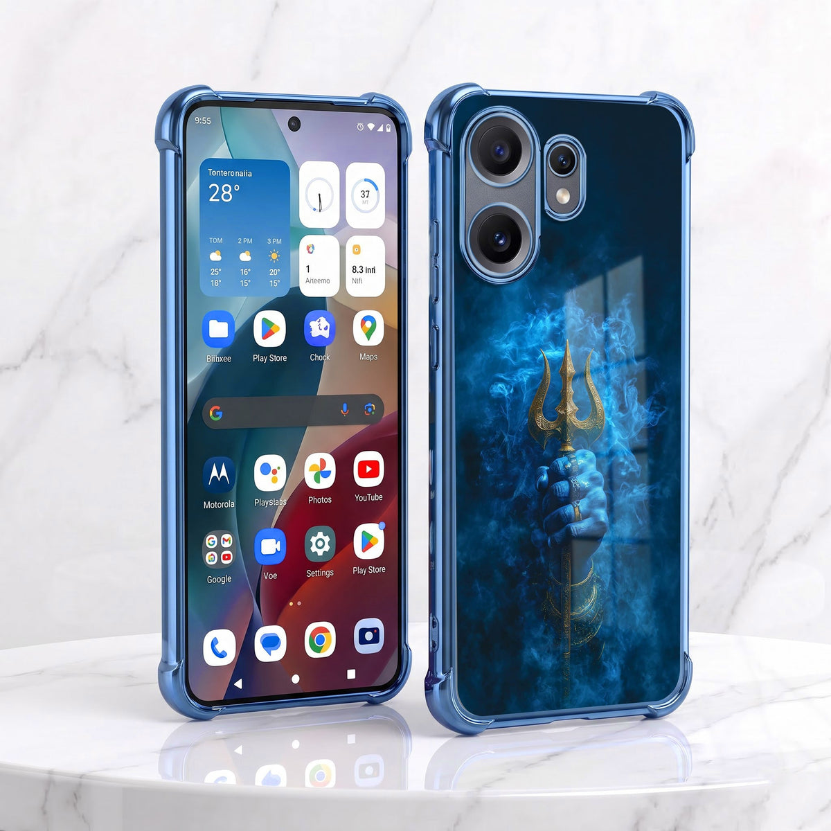 Nothing Phone 2 Pro 5G Premium Golden Trishul Airbags Printed Back Case