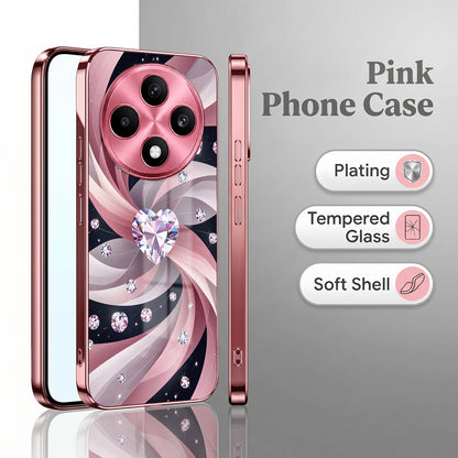 Oppo F27 5G Diamond Glam Pink Electroplated Glass Phone Back Case
