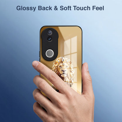 Vivo V50 5G Luxury Lion Acrylic Glass Back Case