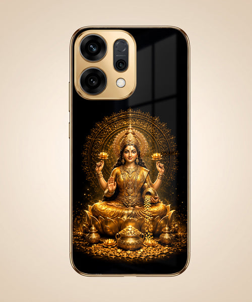 Oppo Reno 13 5G Golden Maa Lakshmi Gold Electroplated Glass Phone Back Case (Copy)