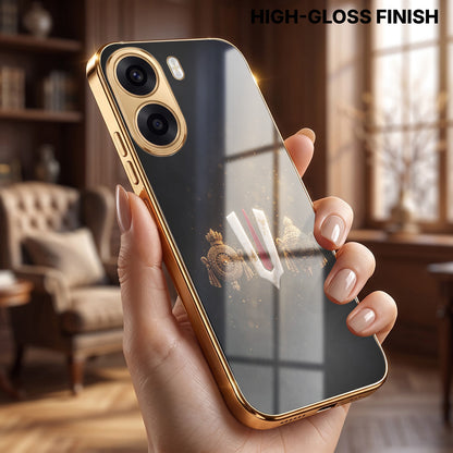Oppo K14x 5G Royal Heritage Edition Gold Electroplated Glass Phone Back Case