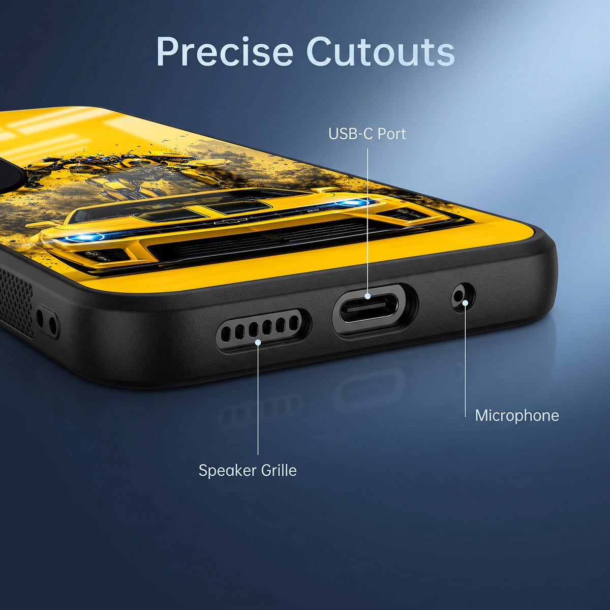 Vivo V40 Pro 5G Yellow Transformers Car Acrylic Glass Back Case