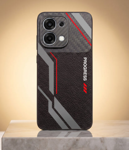Oppo F31 5G Progress Stripe Carbon Fiber Leather Hybrid Back Case