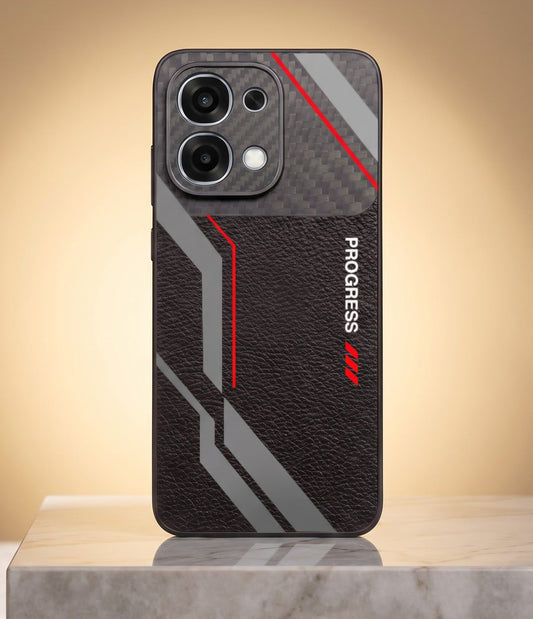 Oppo F31 5G Progress Stripe Carbon Fiber Leather Hybrid Back Case