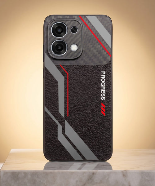 Oppo F31 5G Progress Stripe Carbon Fiber Leather Hybrid Back Case