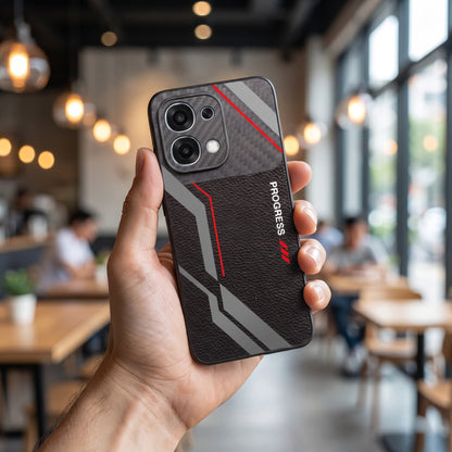 Oppo F31 5G Progress Stripe Carbon Fiber Leather Hybrid Back Case