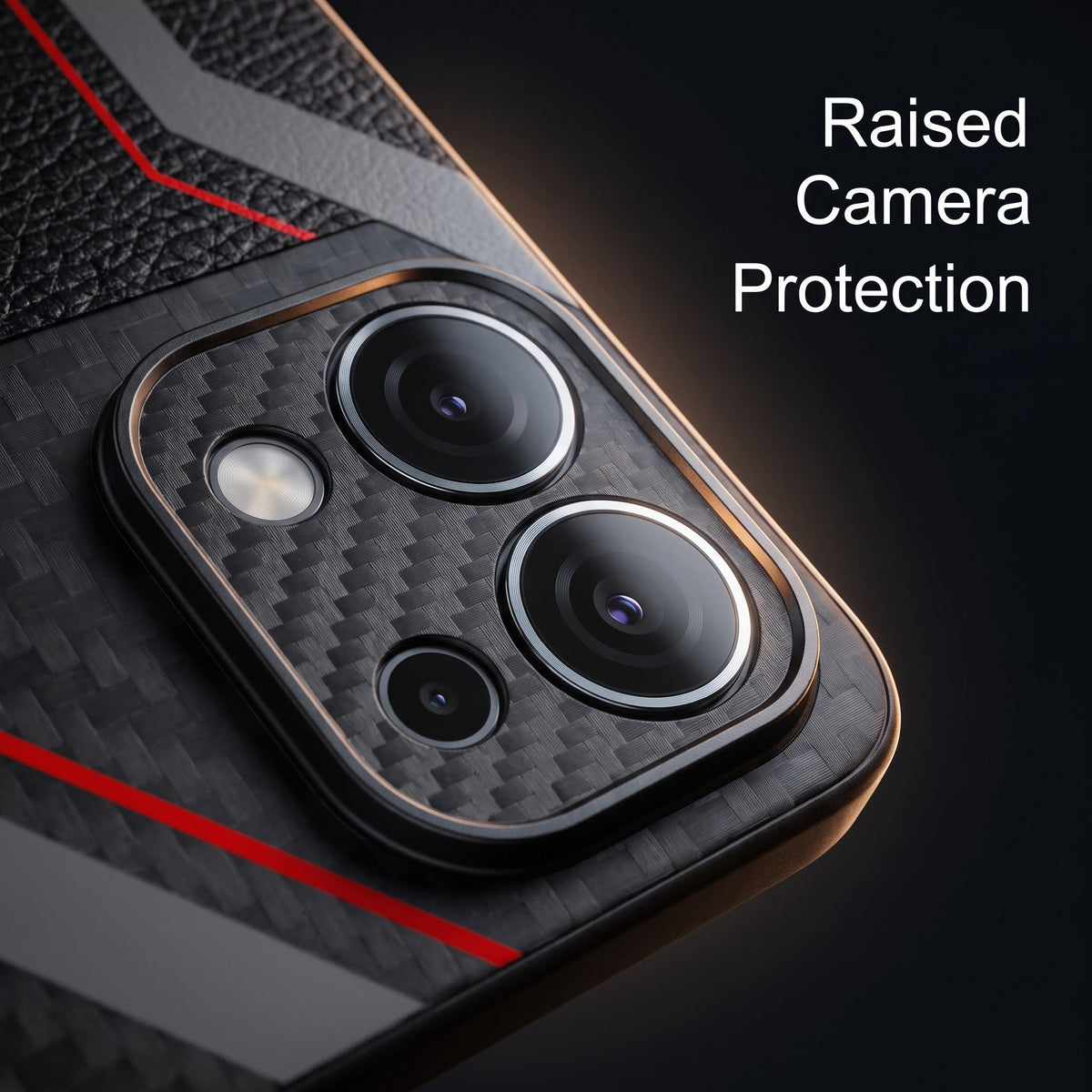 Oppo F31 5G Progress Stripe Carbon Fiber Leather Hybrid Back Case