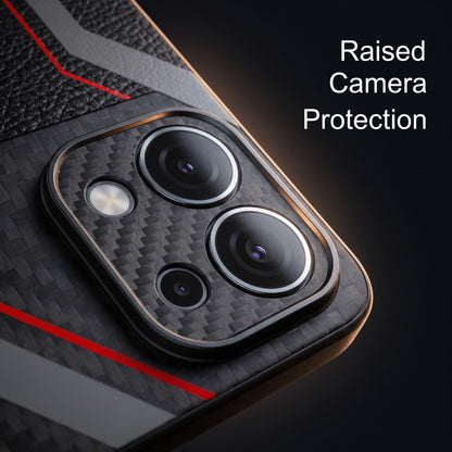 Oppo F31 5G Progress Stripe Carbon Fiber Leather Hybrid Back Case