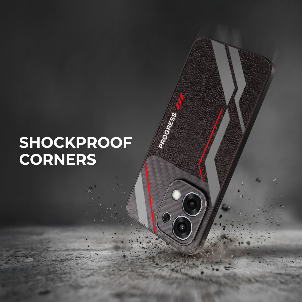 Oppo F31 5G Progress Stripe Carbon Fiber Leather Hybrid Back Case