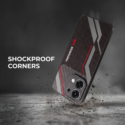 Oppo F31 5G Progress Stripe Carbon Fiber Leather Hybrid Back Case