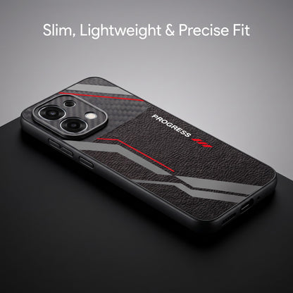 Oppo F31 5G Progress Stripe Carbon Fiber Leather Hybrid Back Case