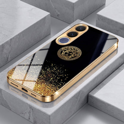 Vivo V70 FE 5G Medusa Head Gold Electroplated Glass Phone Back Case