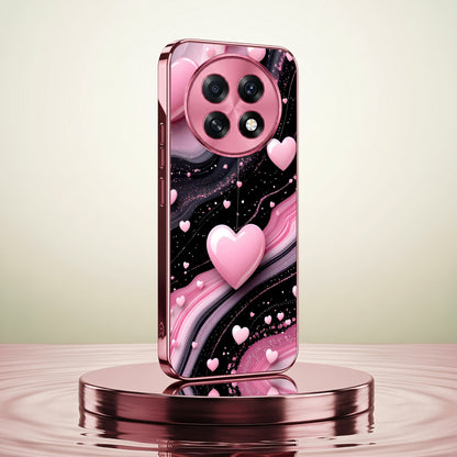 Oppo F31 Pro+ 5G Love Sparkle Pink Electroplated Glass Phone Back Case