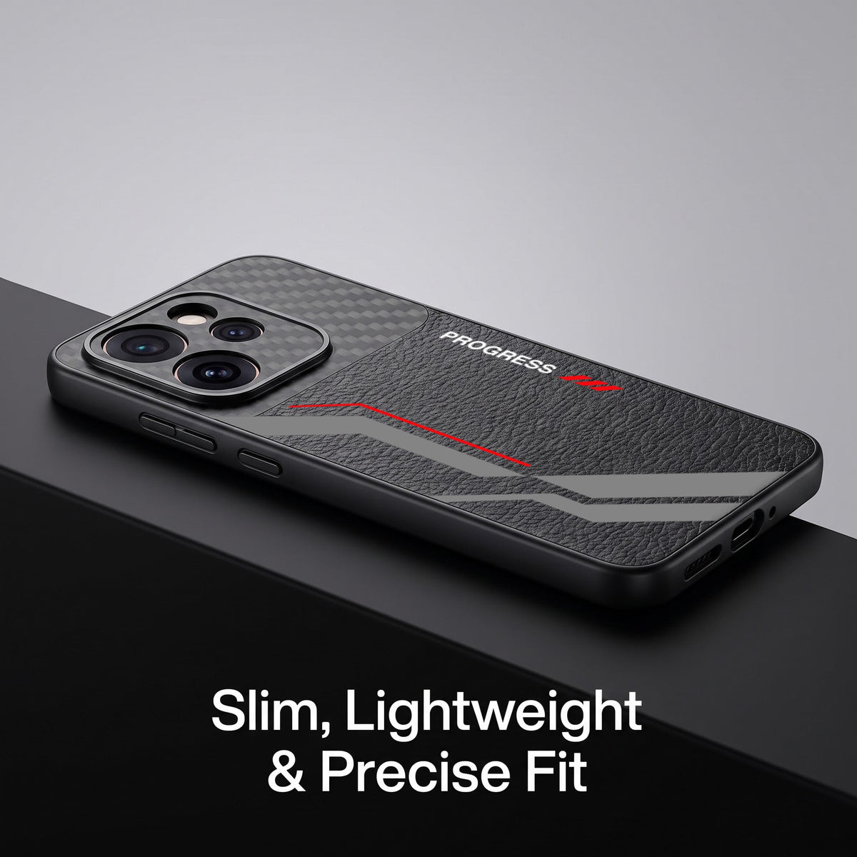 Oppo Reno 15 Pro Mini 5G Progress Stripe Carbon Fiber Leather Hybrid Back Case