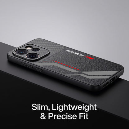 Oppo Reno 15 Pro Mini 5G Progress Stripe Carbon Fiber Leather Hybrid Back Case