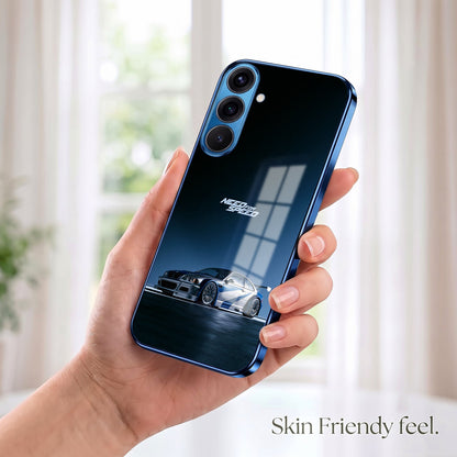 Samsung Galaxy A56 5G Need For Speed Blue Electroplated Glass Phone Back Case