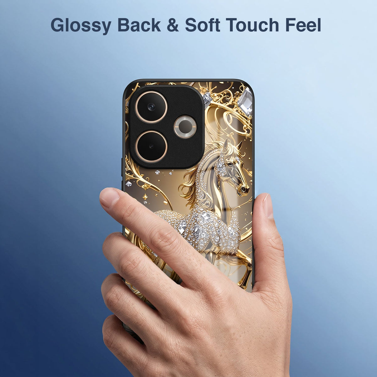 Oppo A5 Pro 5G Luxury Horse Texture Acrylic Glass Back Case