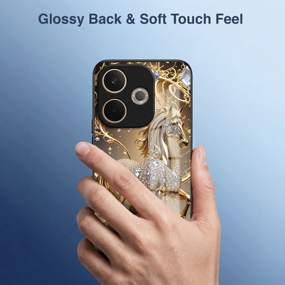 Oppo A5 Pro 5G Luxury Horse Texture Acrylic Glass Back Case