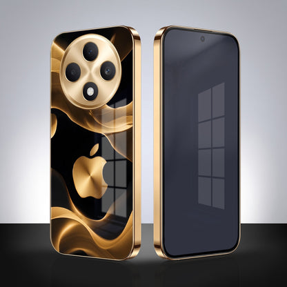 Oppo F27 5G Luxury Wave Gold Electroplated Glass Phone Back Case
