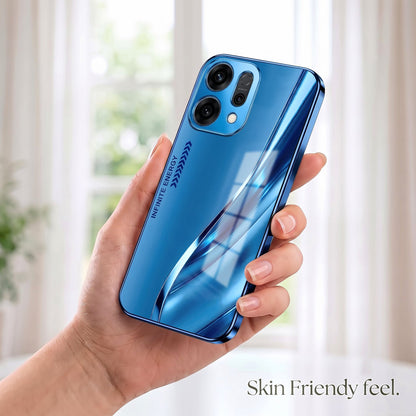 Oppo Reno 14 5G Luxury Infinity Energy Blue Electroplated Glass Phone Back Case