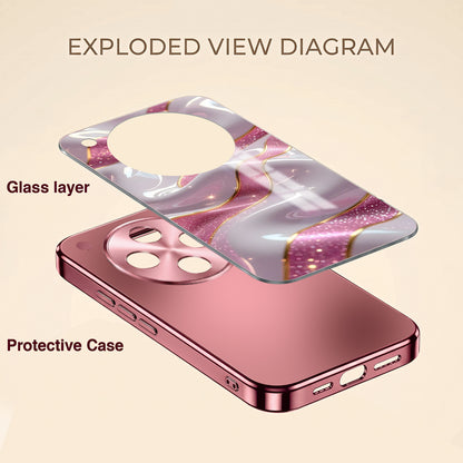 Oppo Find X8 5G Pearl Marble Pink Electroplated Glass Phone Back Case