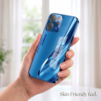 Vivo V70 5G Luxury Infinity Energy Blue Electroplated Glass Phone Back Case
