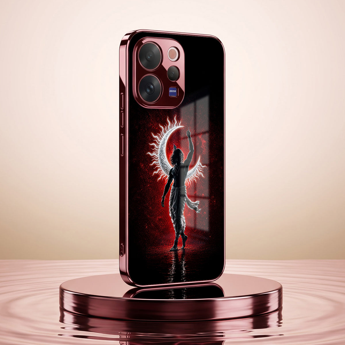 Vivo V70 5G Crimson Divine Burgundy Electroplated Glass Back Case