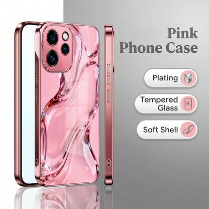 Oppo Reno 15 Pro 5G Crystal Wave Energy Pink Electroplated Glass Phone Back Case