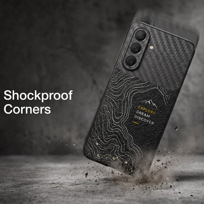 Samsung Galaxy A57 5G Explore Dream Carbon Fiber Leather Hybrid Back Case