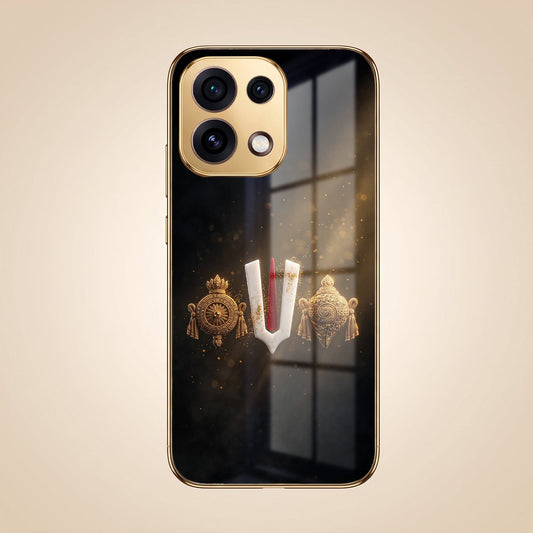 Oppo Reno 16C 5G Royal Heritage Edition Gold Electroplated Glass Phone Back Case
