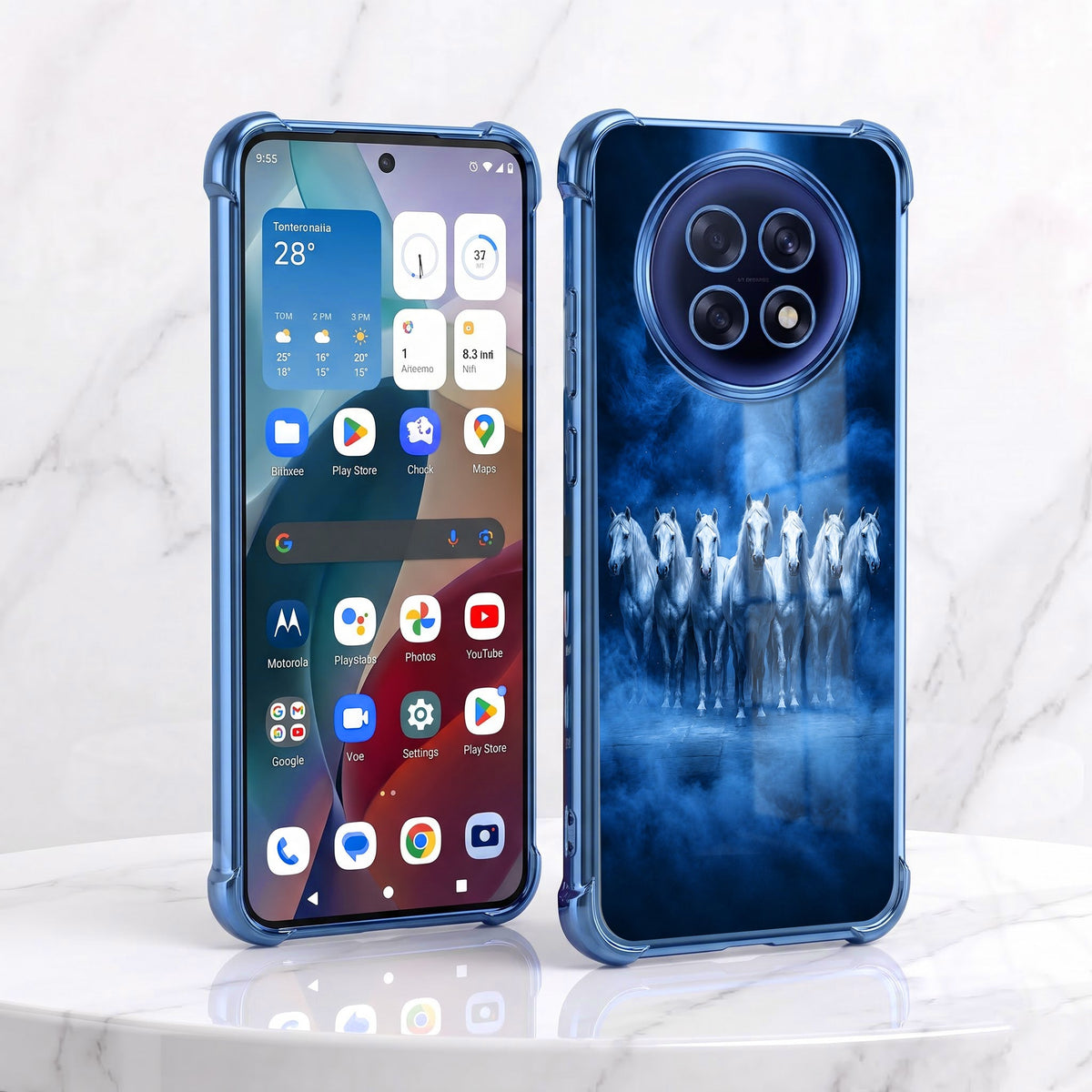Oppo F31 Pro+ 5G Running Horses Airbags Printed Back Case