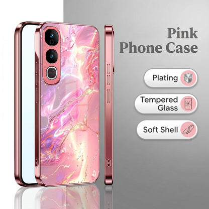 Vivo Y400 Pro 5G Pearl Aurora Pink Electroplated Glass Phone Back Case