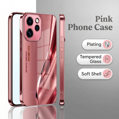 Oppo Reno 15 Pro 5G Luxury Infinity Energy Pink Electroplated Glass Phone Back Case