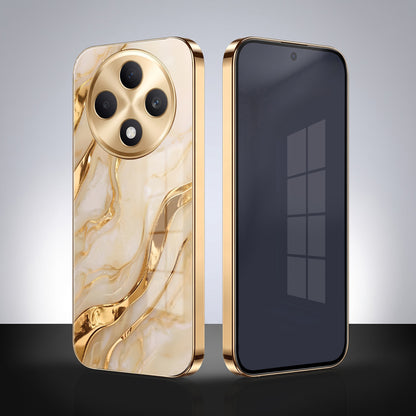 Oppo F27 5G Marvel Texture Gold Electroplated Glass Phone Back Case