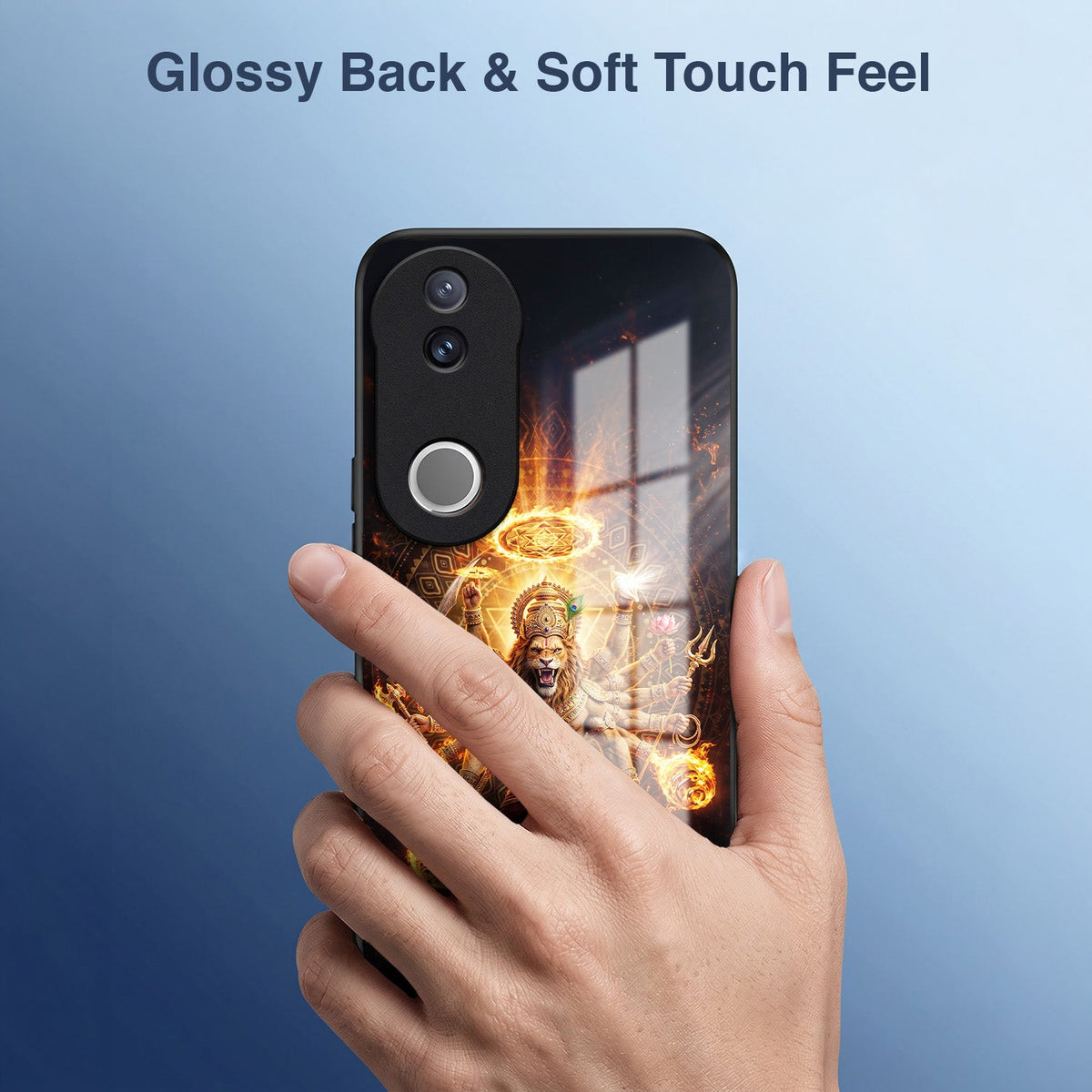 Vivo V50 5G Lord Narasimha Acrylic Glass Back Case