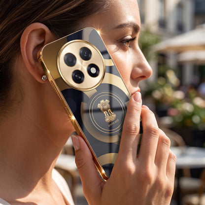 Oppo F31 Pro+ 5G Royal Emblem Gold Electroplated Glass Phone Back Case