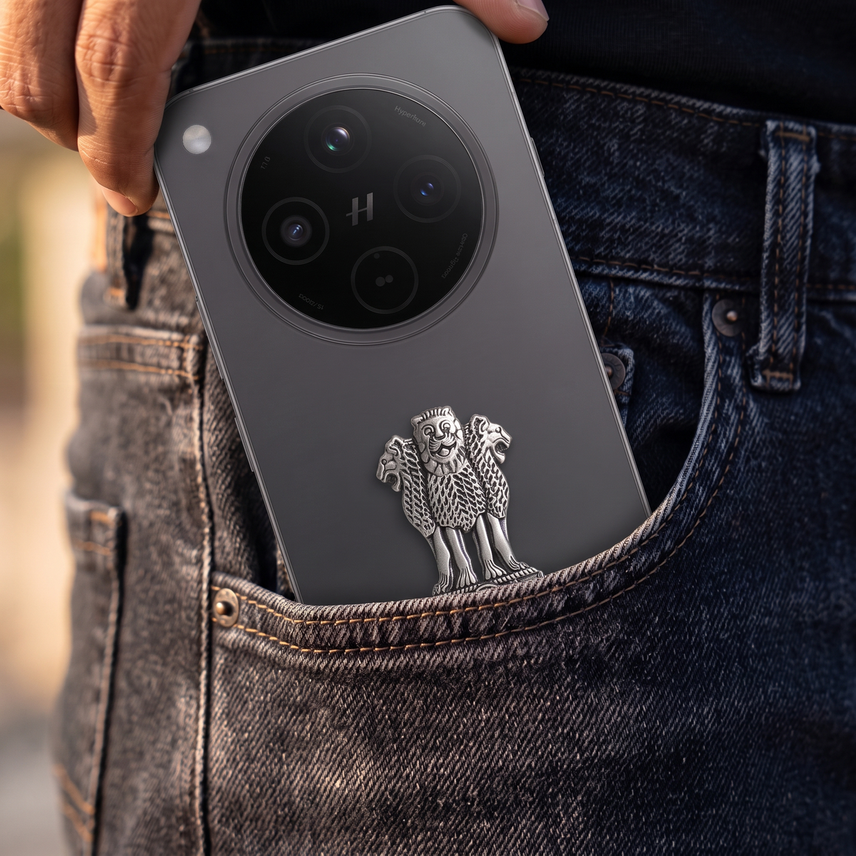 OPPO Find X8 5G Compatible Satyamev Jayate 3D Metal Emblem Sticker