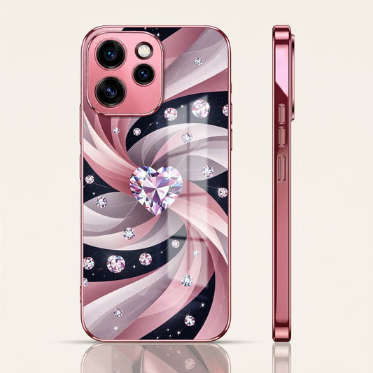 Oppo Reno 15 Pro 5G Diamond Glam Pink Electroplated Glass Phone Back Case