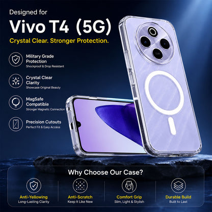 Vivo T4 5G Clear Anti-Yellow MagSafe Protective Case