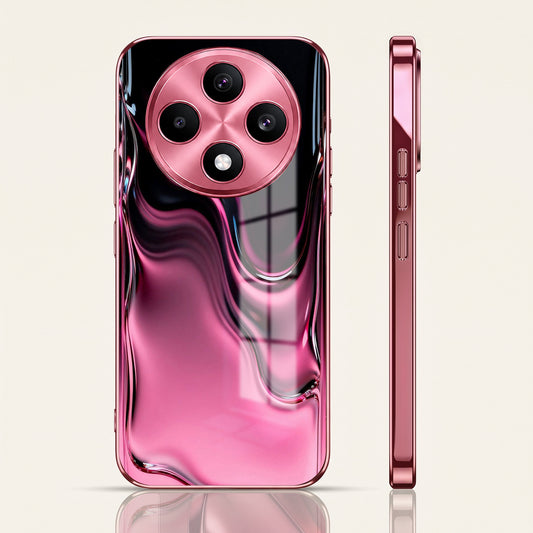 Oppo F27 5G Liquid Wave Pink Electroplated Glass Phone Back Case