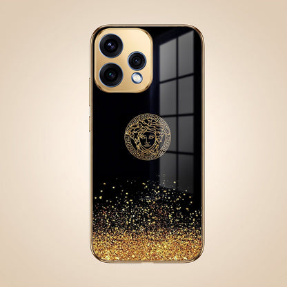 Oppo Reno 15 5G Medusa Head Gold Electroplated Glass Phone Back Case