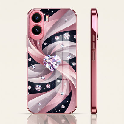Vivo T5 Pro 5G Diamond Glam Pink Electroplated Glass Phone Back Case